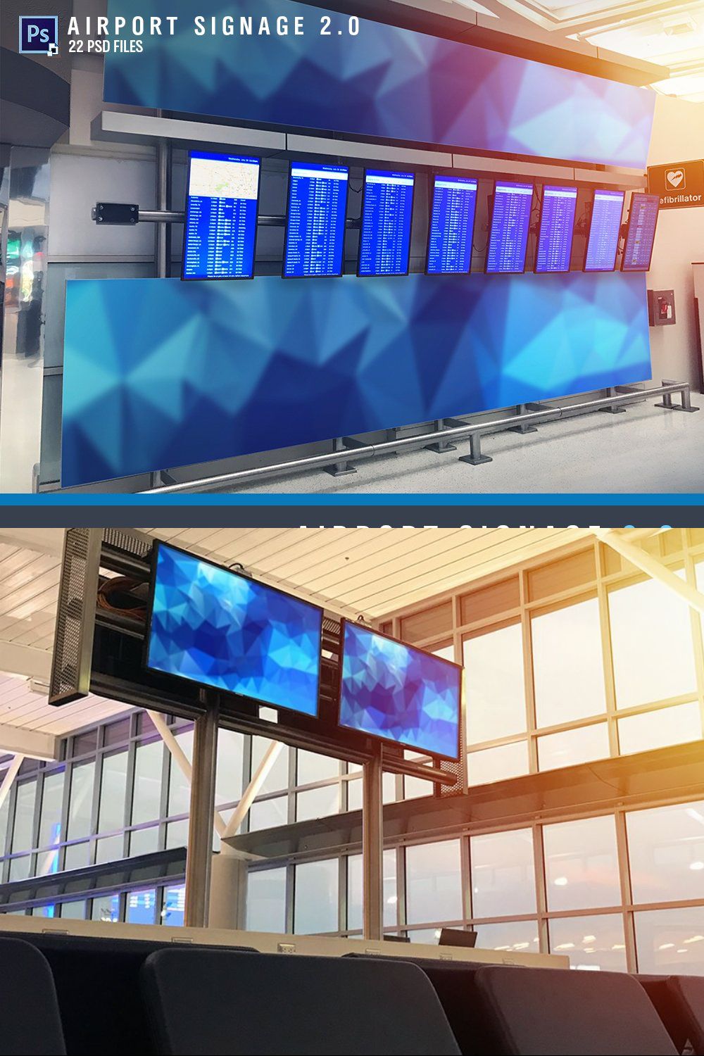 Airport Signage 2.0 - 22psd files pinterest preview image.