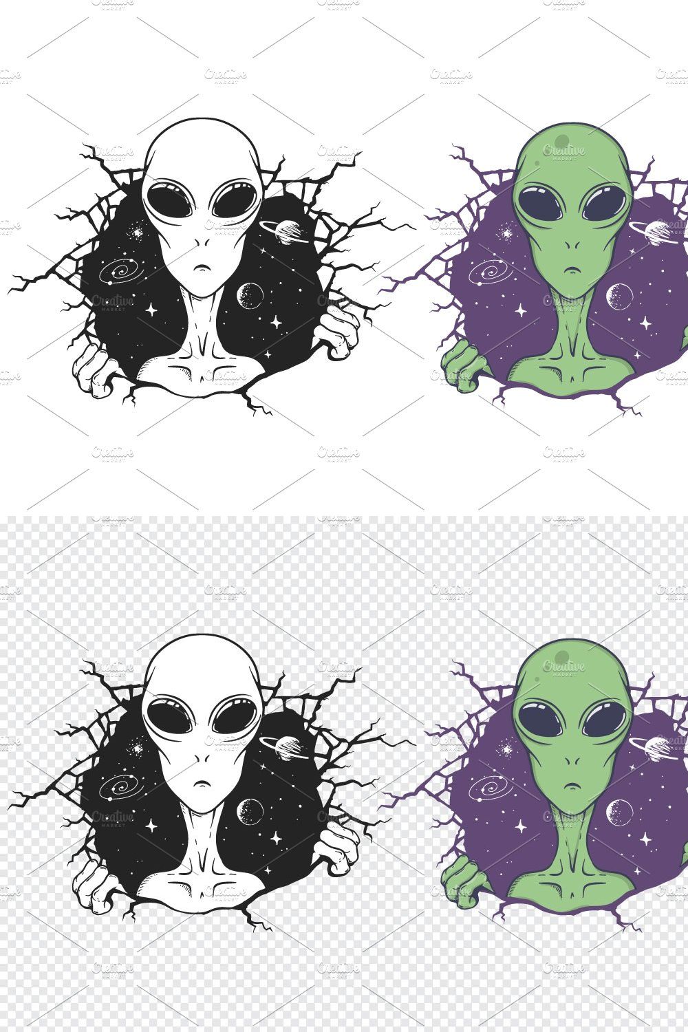 alien knocked a wall out of space pinterest preview image.
