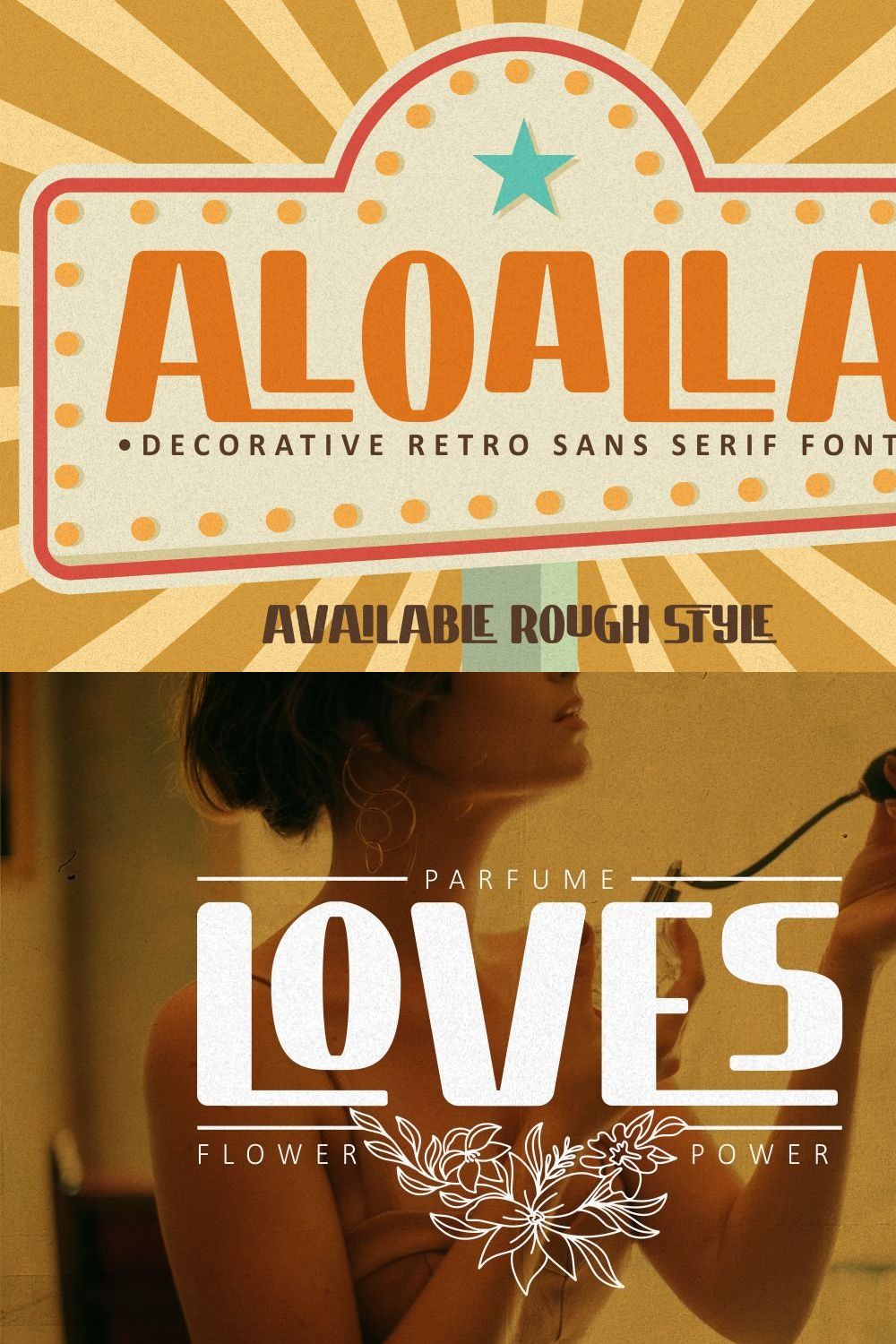 Aloalla - Decorative Retro Sans pinterest preview image.