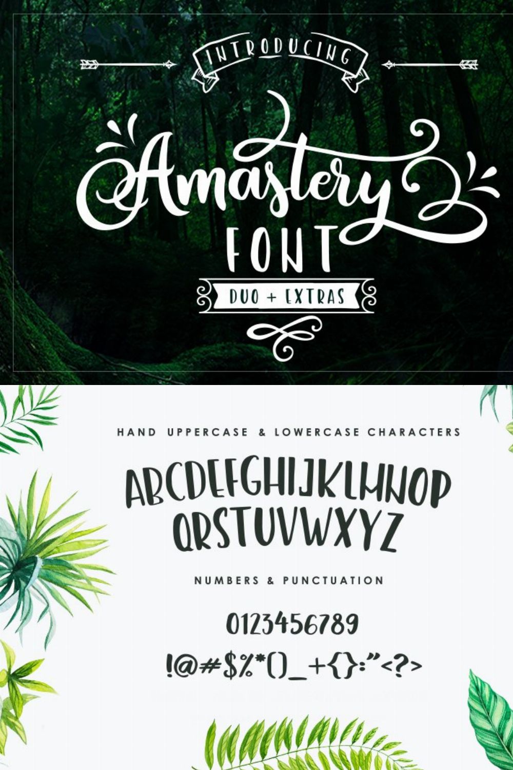 Amastery Font DUO and extras pinterest preview image.