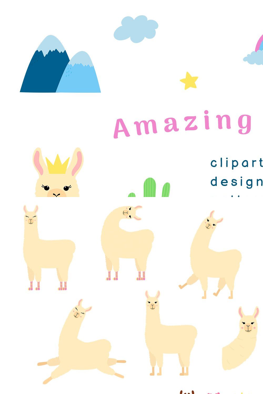 Amazing Llama Collection pinterest preview image.