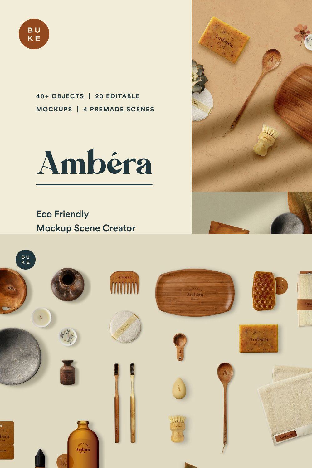 Ambera Mockup Scene Creator Kit pinterest preview image.