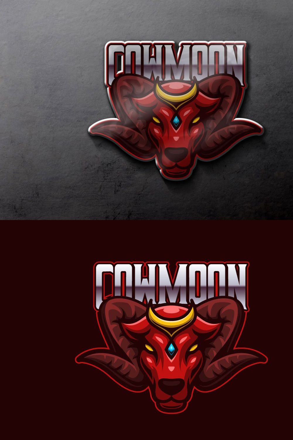 Angry Cow E-sports Logo Illustration pinterest preview image.