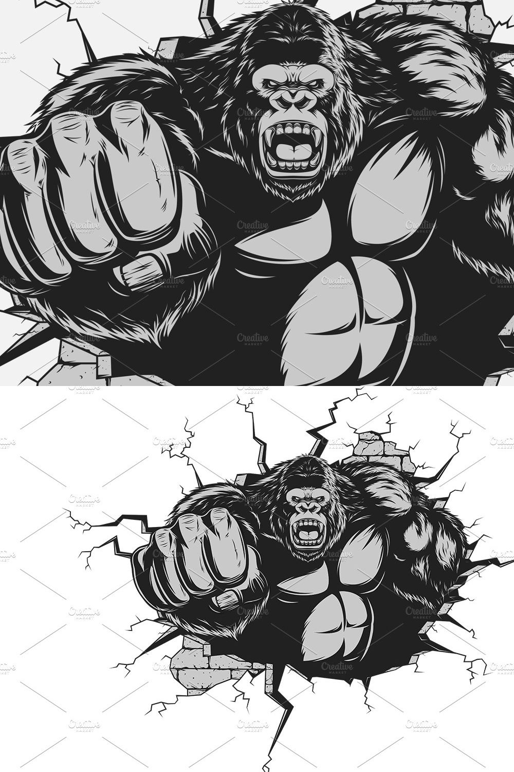 Angry gorilla pinterest preview image.