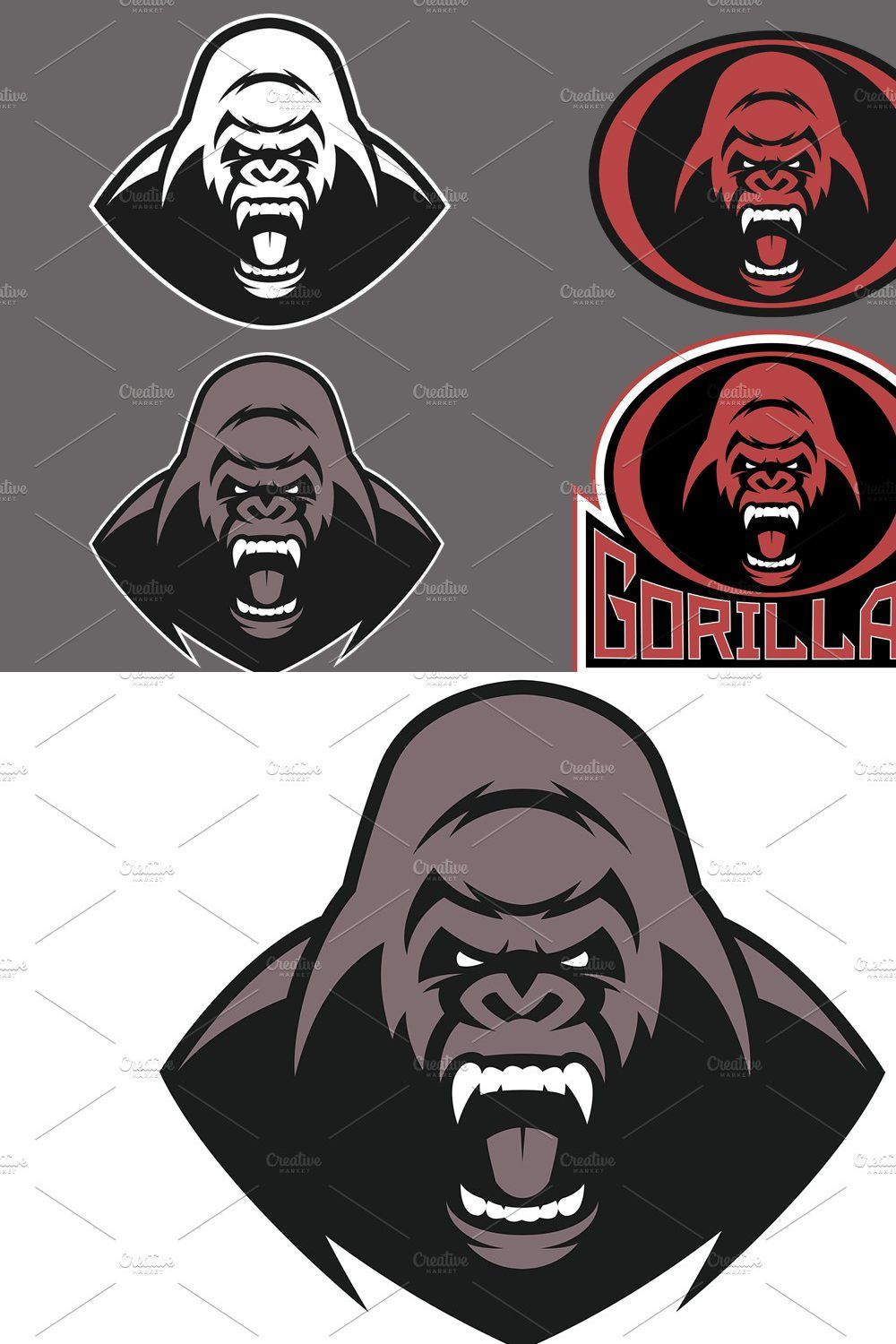 Angry gorilla logo pinterest preview image.