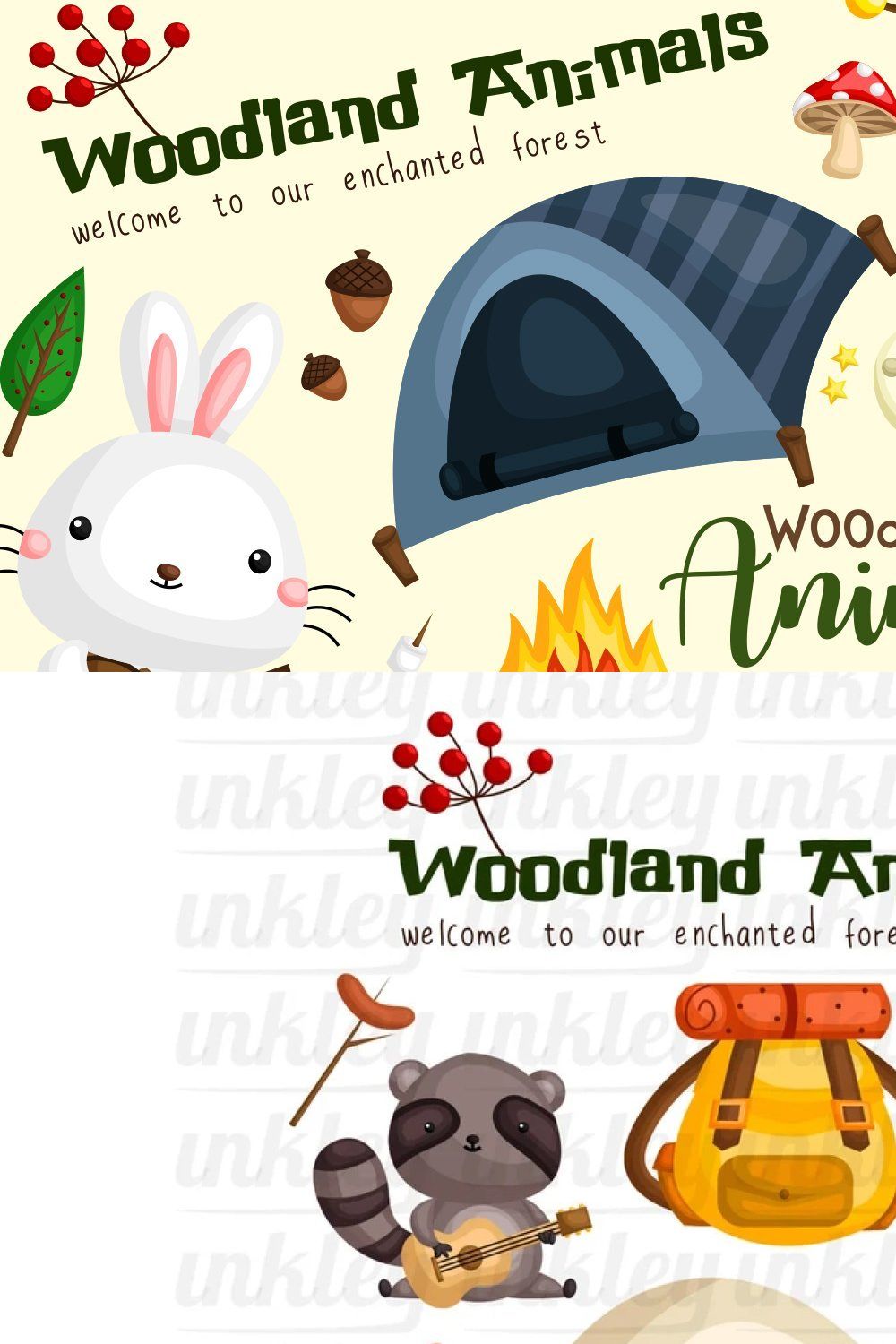 Animal and Camping Clipart pinterest preview image.