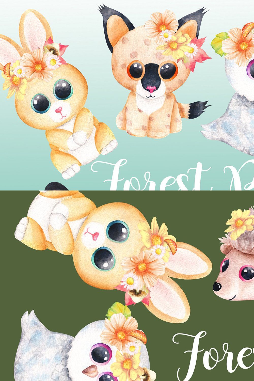 Animals and flowers cliparts pinterest preview image.