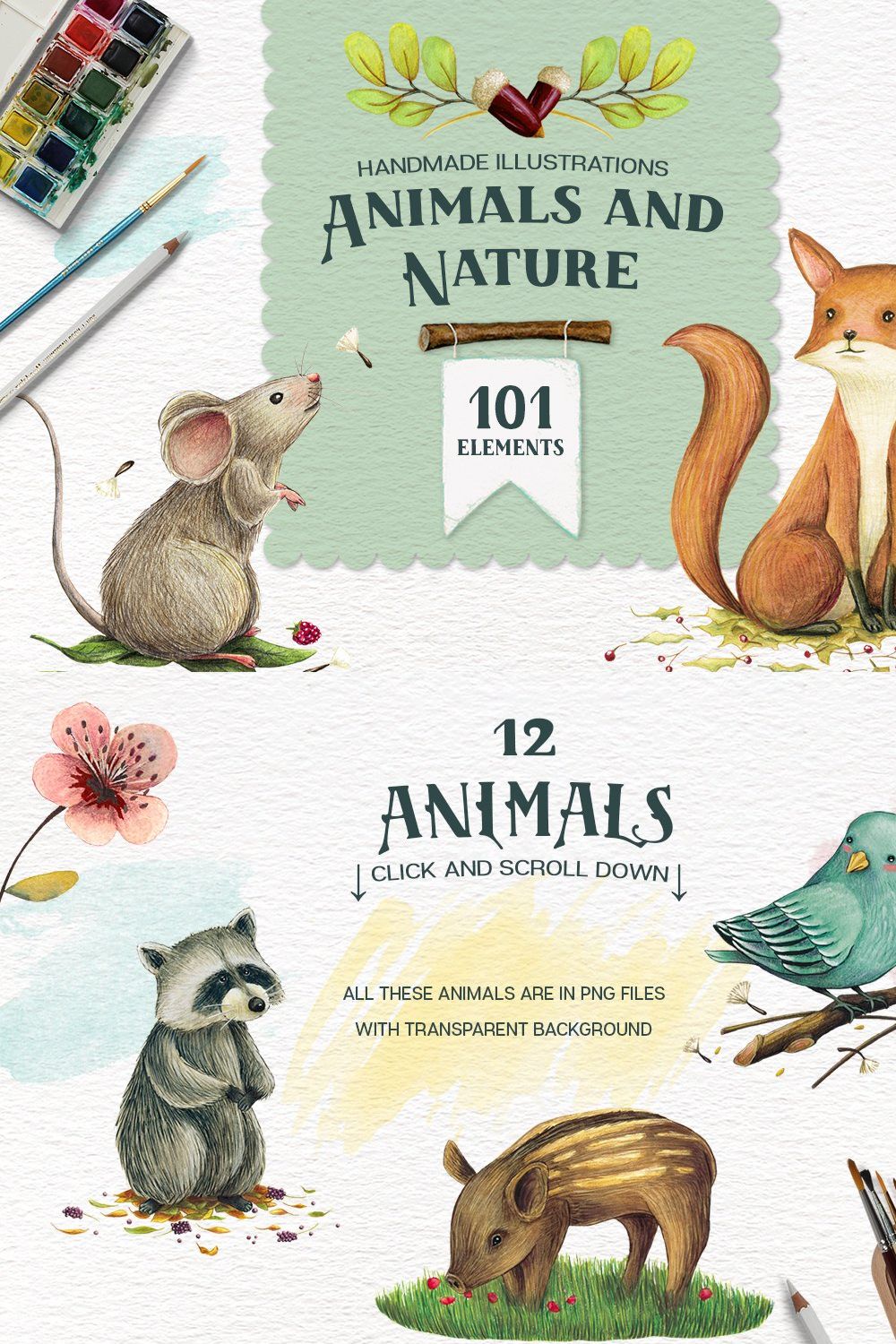 Animals and Nature - Design Kit pinterest preview image.