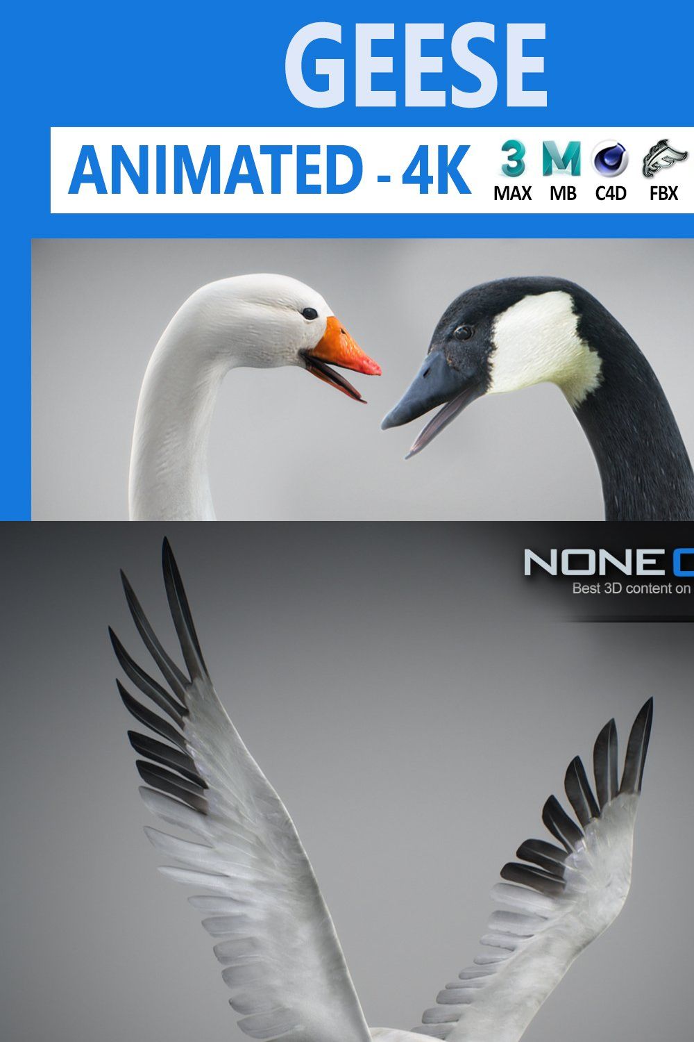 Animated Geese pinterest preview image.