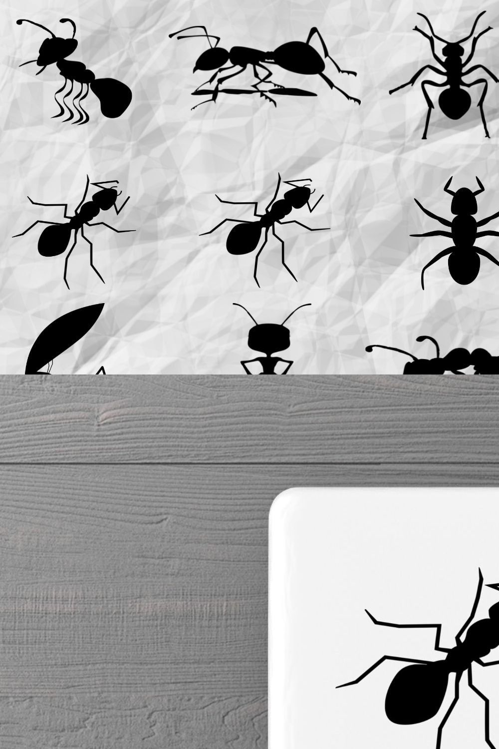 Ant Silhouette pinterest preview image.