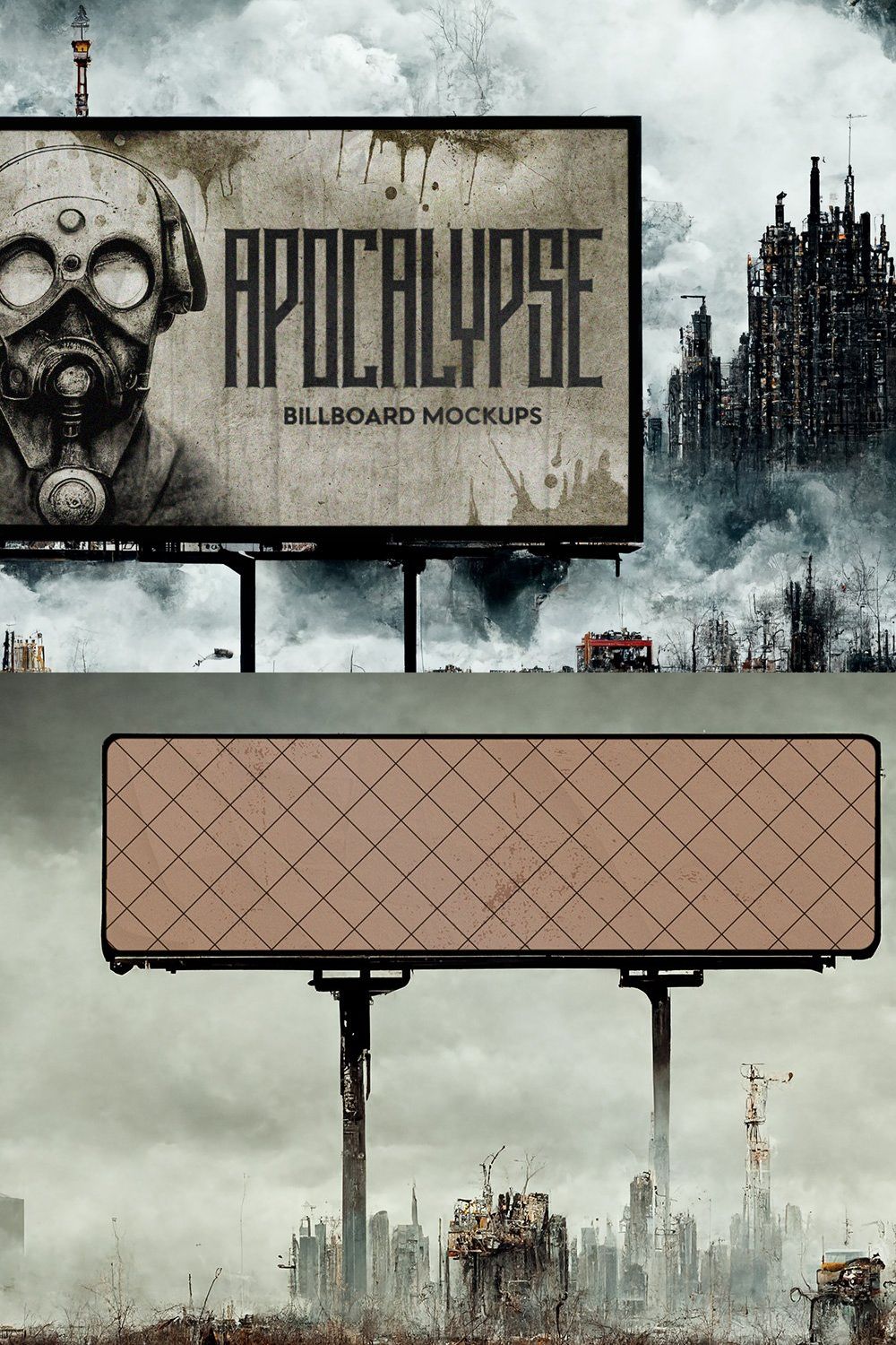 Apocalypse Billboard Mockups pinterest preview image.