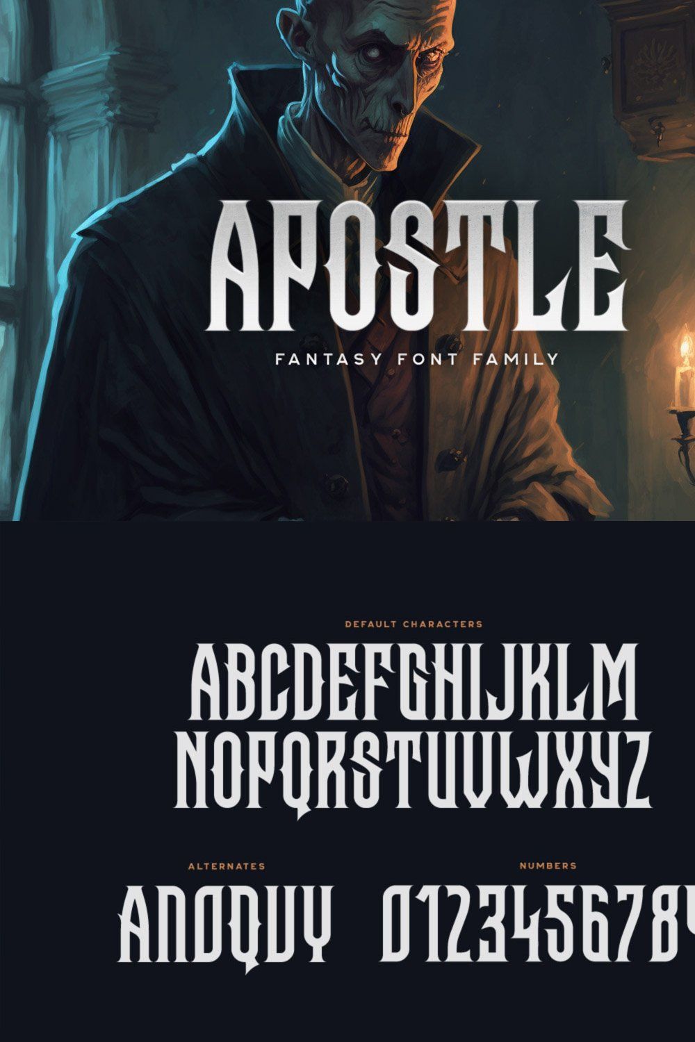 Apostle Typeface pinterest preview image.