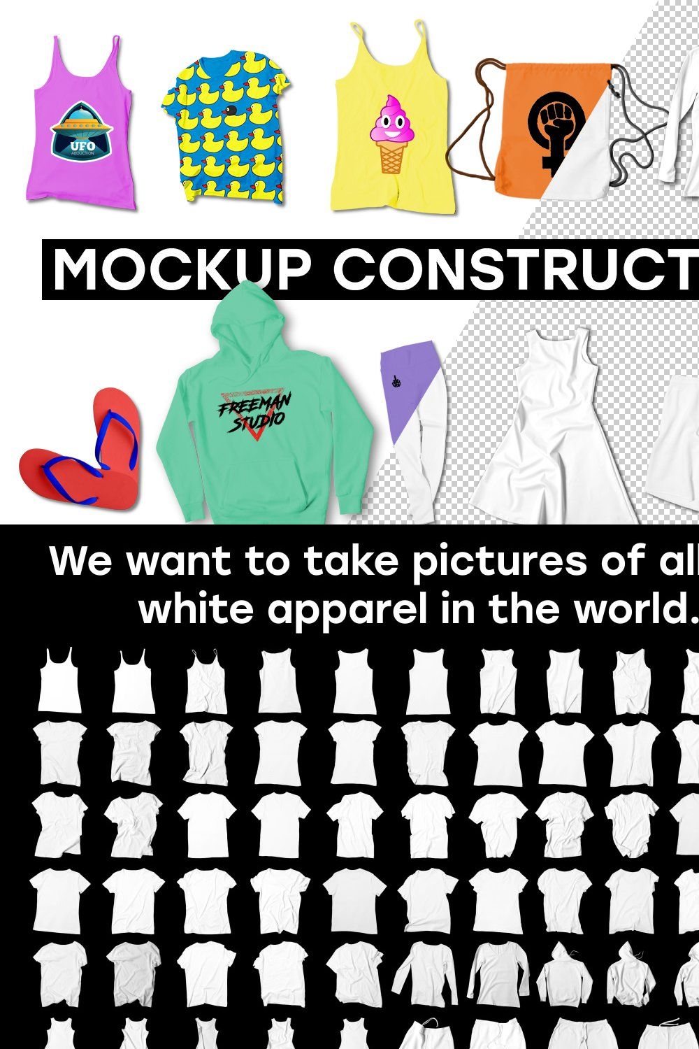 Apparel Mock-Up Constructor pinterest preview image.