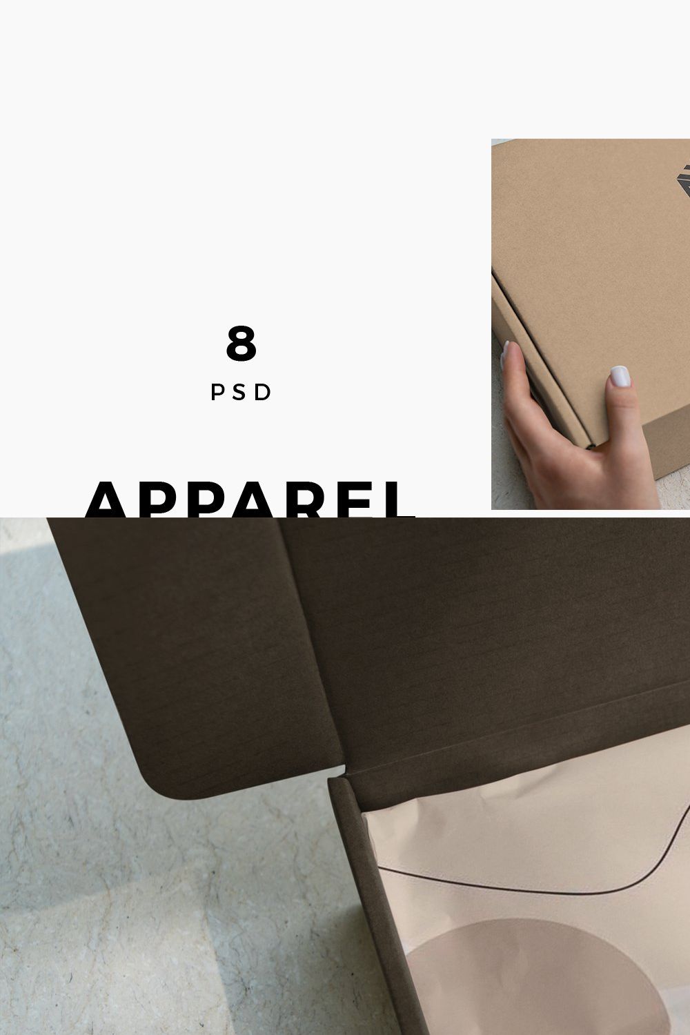 Apparel Packaging Branding Mockups pinterest preview image.