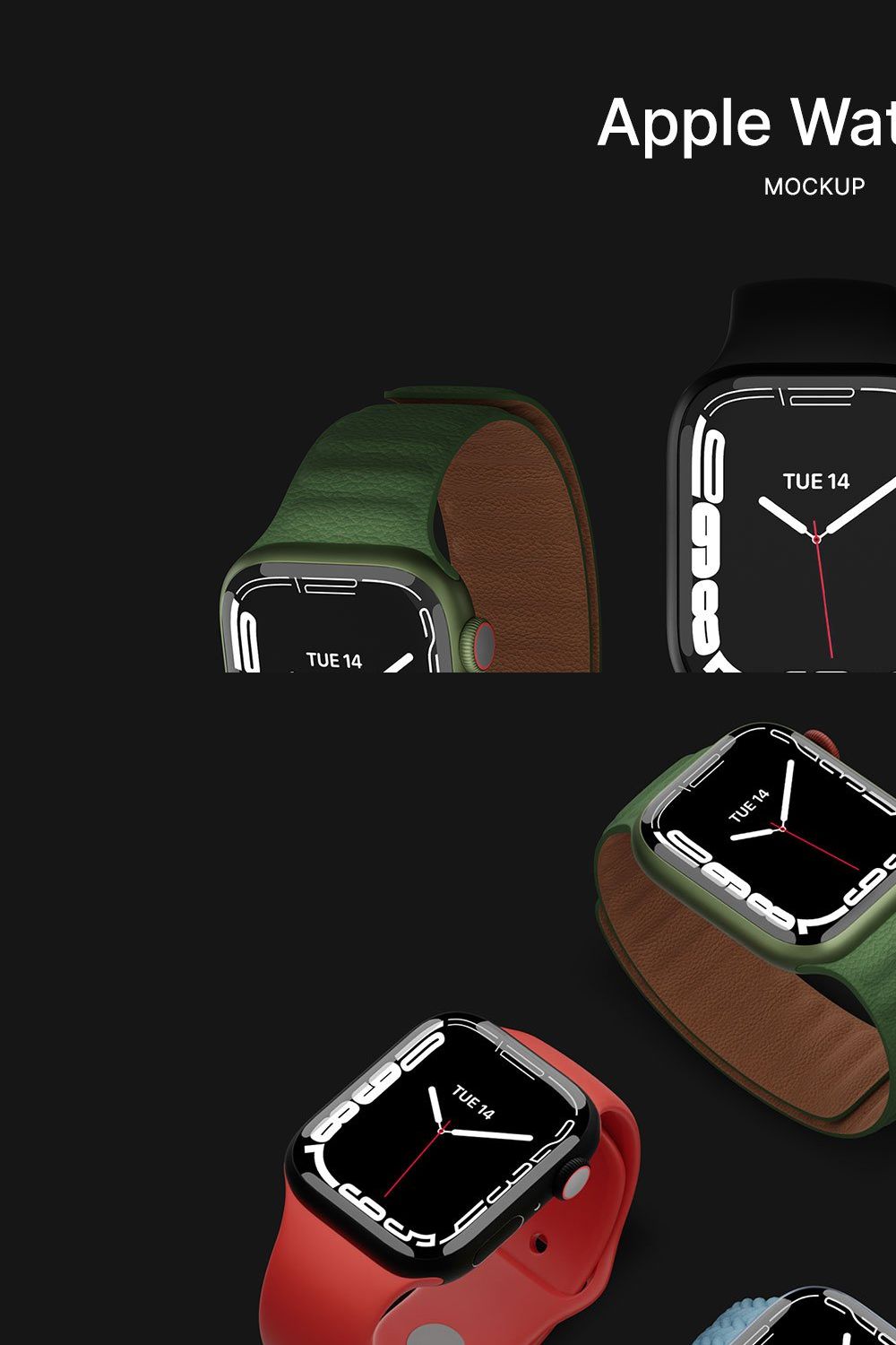 Apple Watch 7 Mockup pinterest preview image.