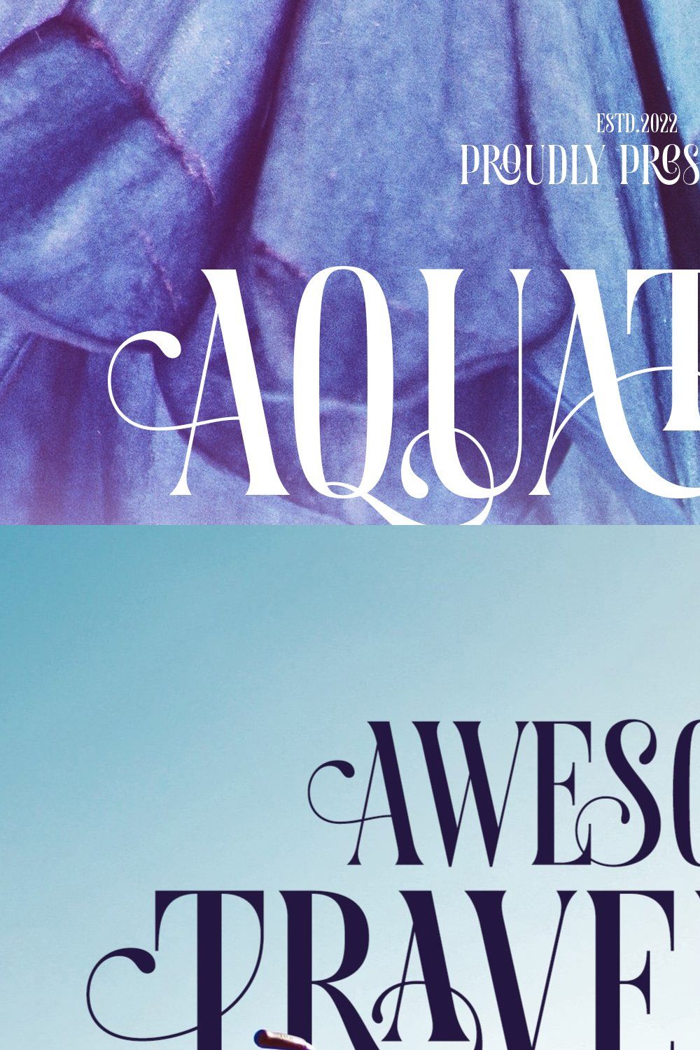 Aquatory - Classic Font pinterest preview image.