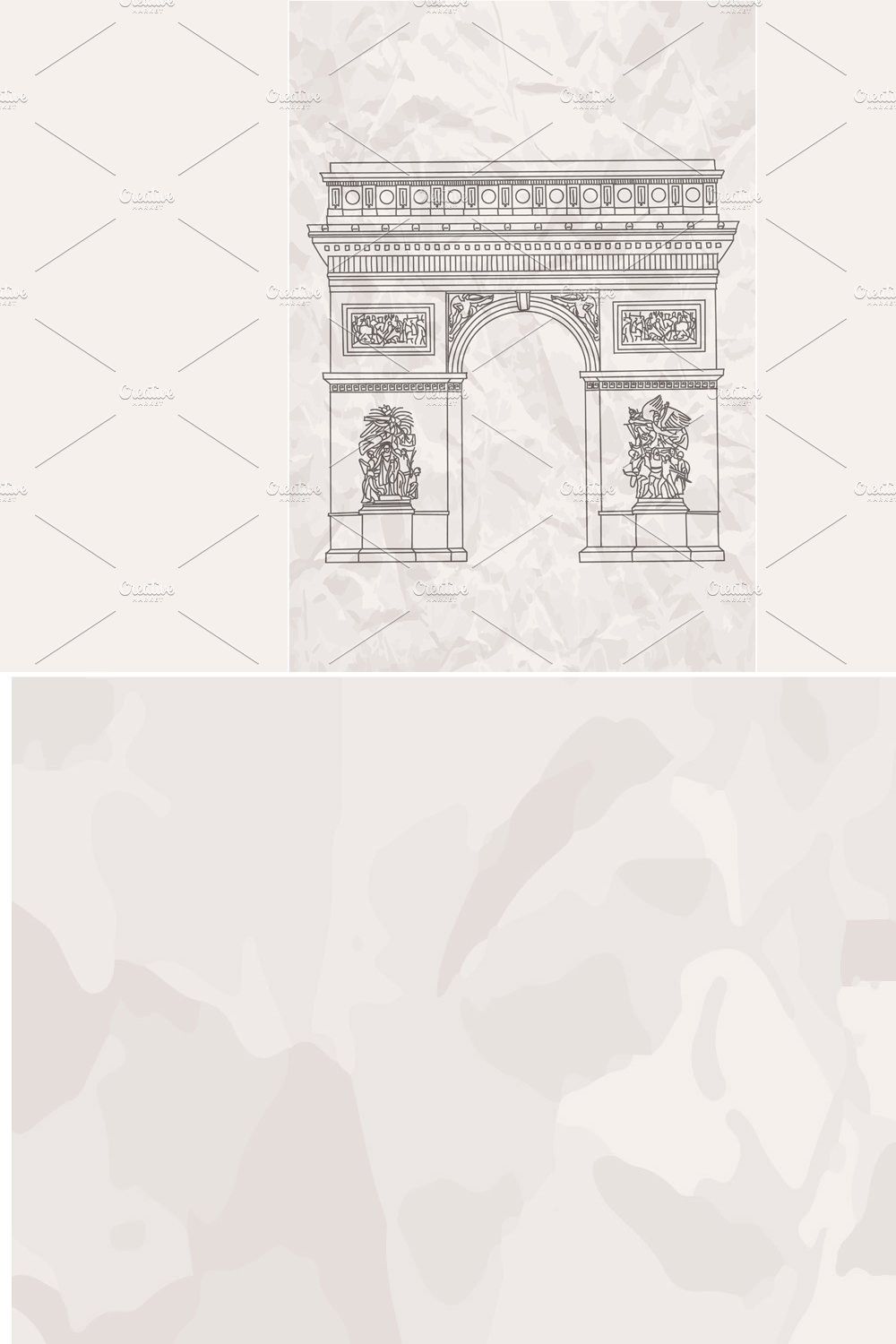 Arc De Triomphe in Paris Vector pinterest preview image.