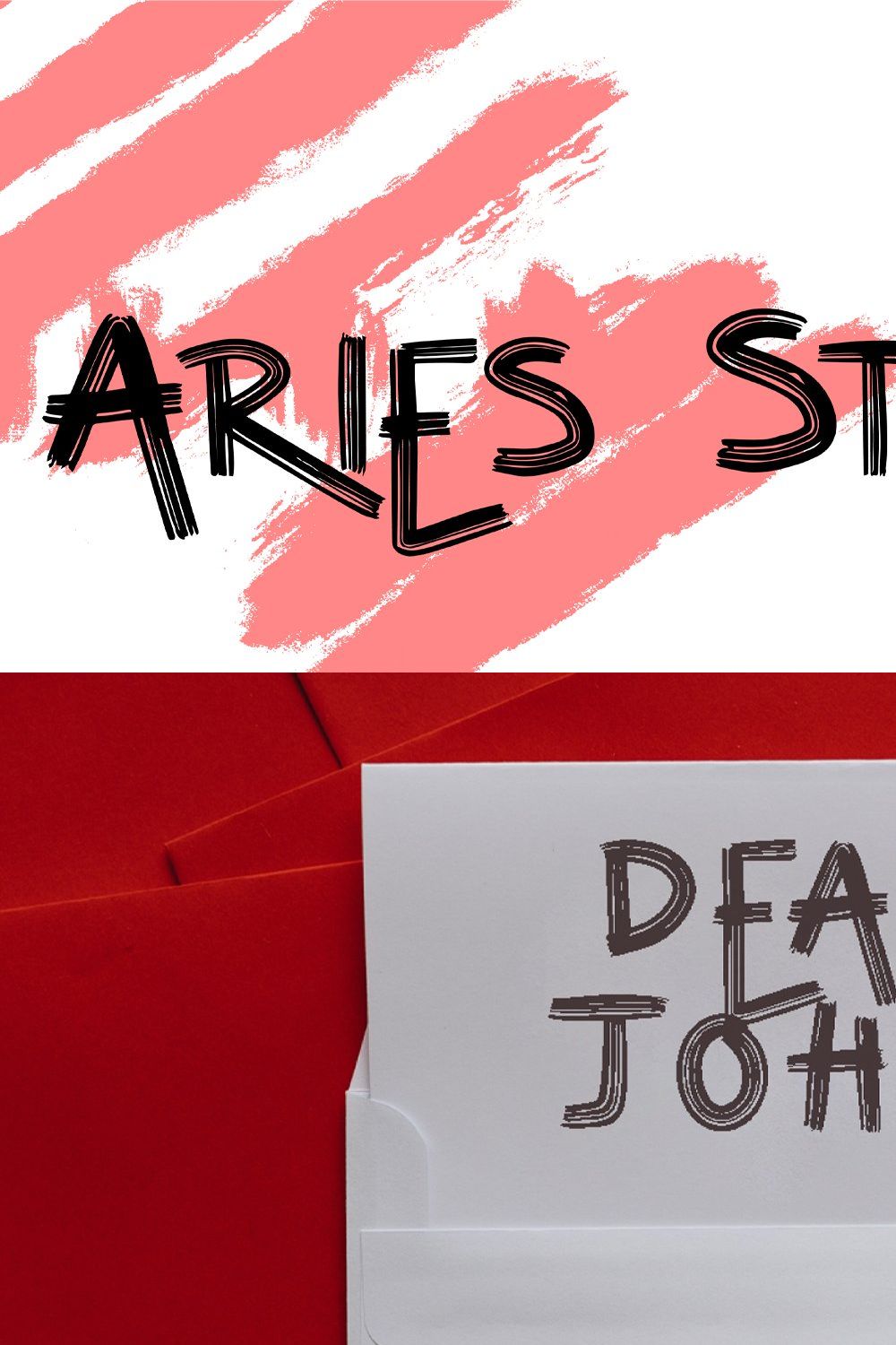 Aries Streaks Typeface pinterest preview image.