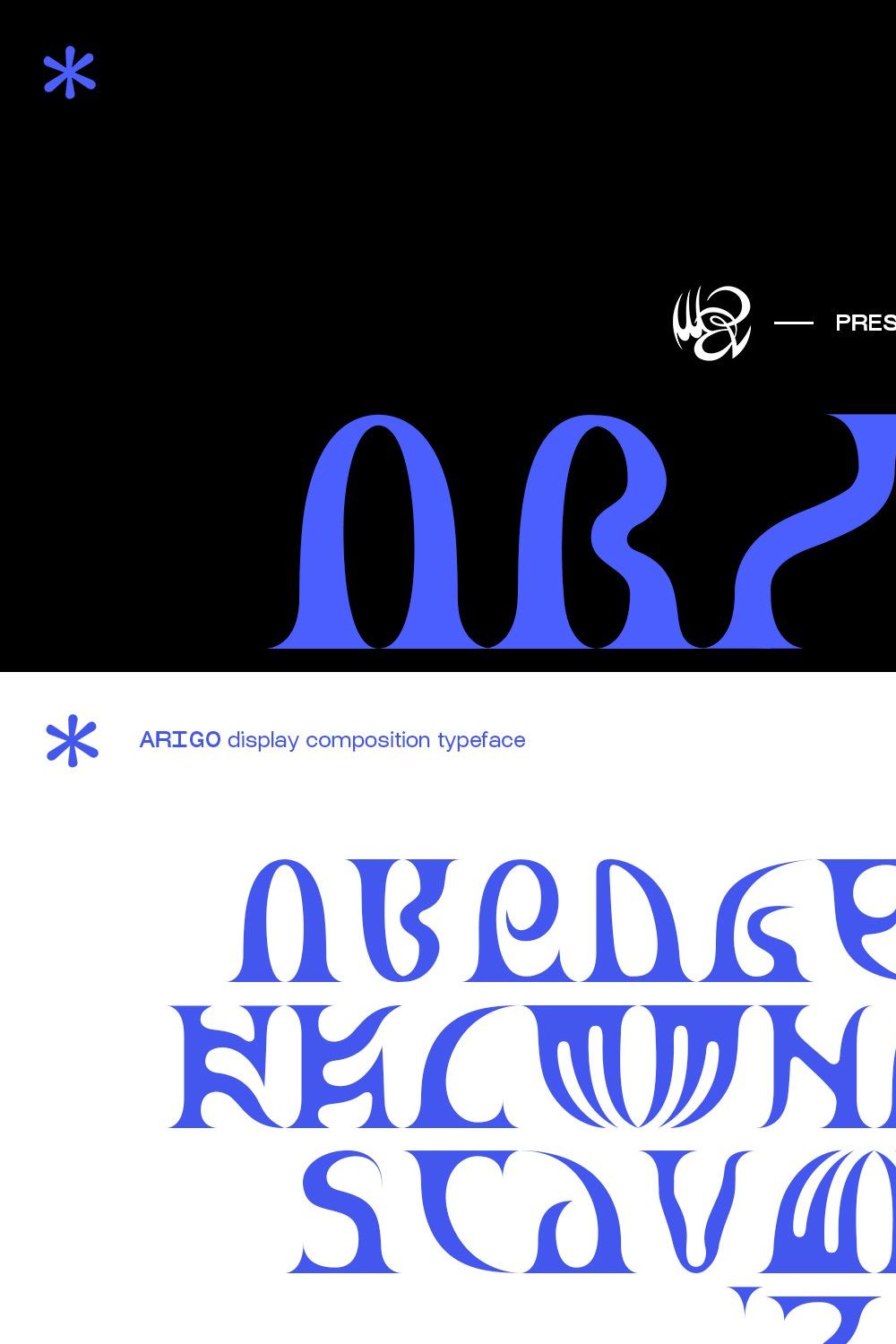 ARIGO Display Composition Font pinterest preview image.