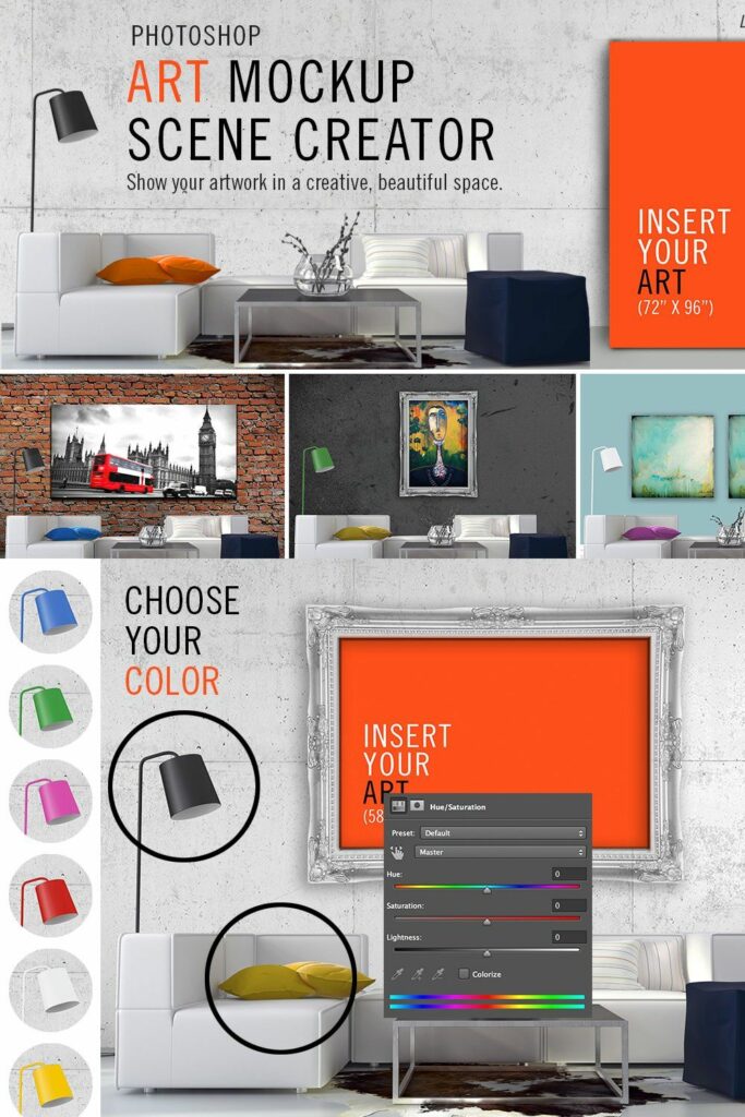 Art Mockup Scene Creator LR1 MasterBundles