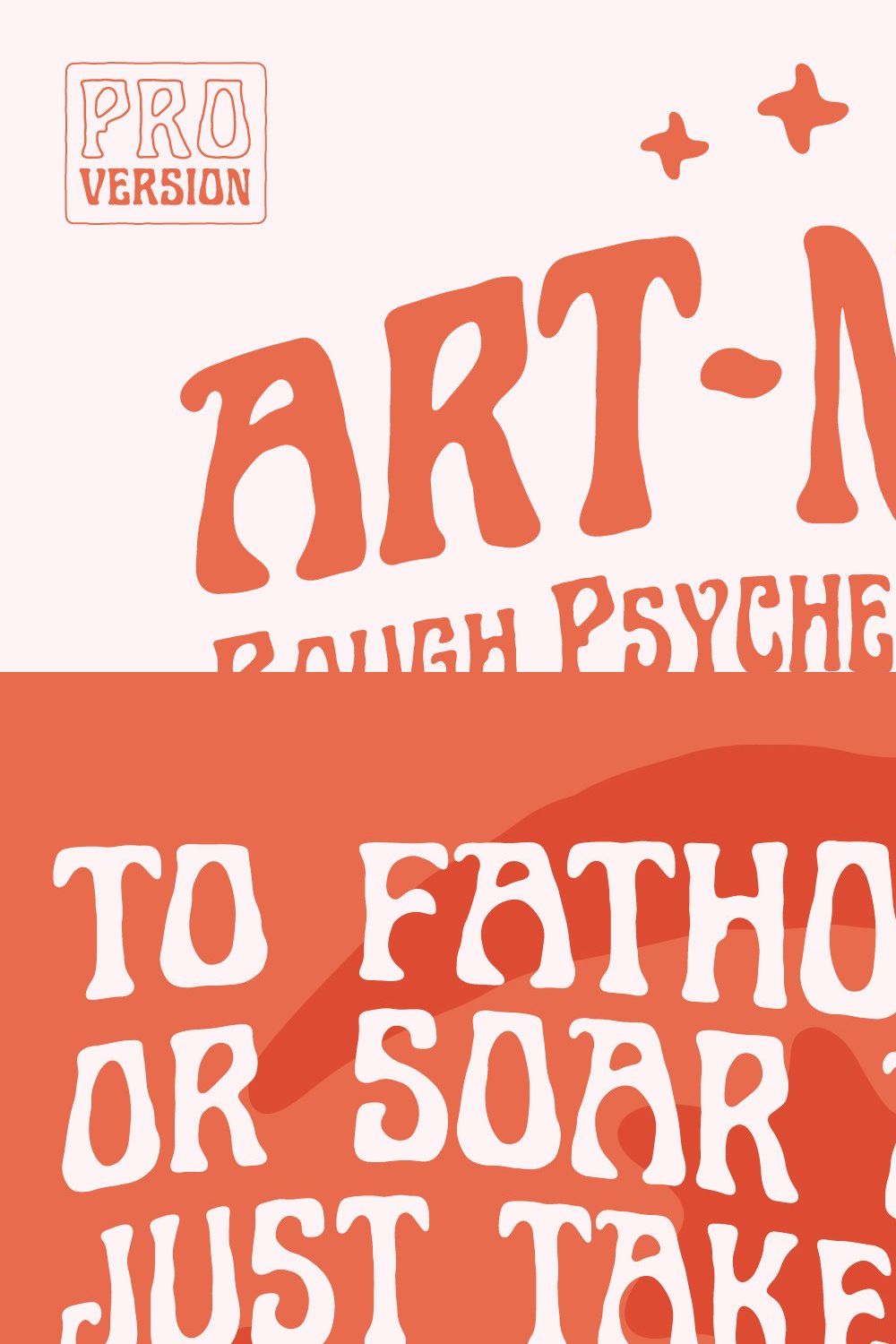 Art-Nuvo - Rough Psychedelic Font pinterest preview image.