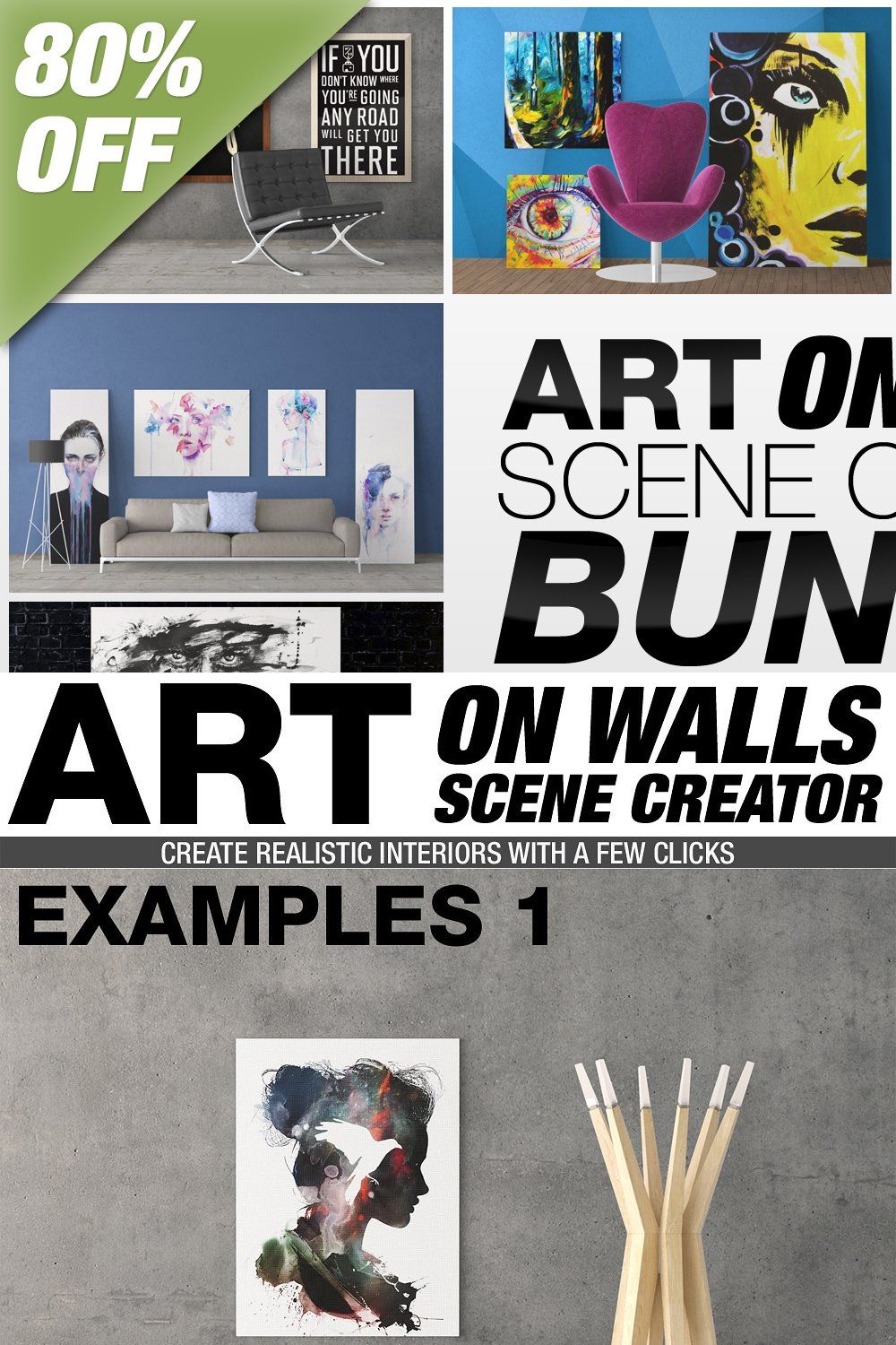 Art On Walls Scene Creator Bundle pinterest preview image.