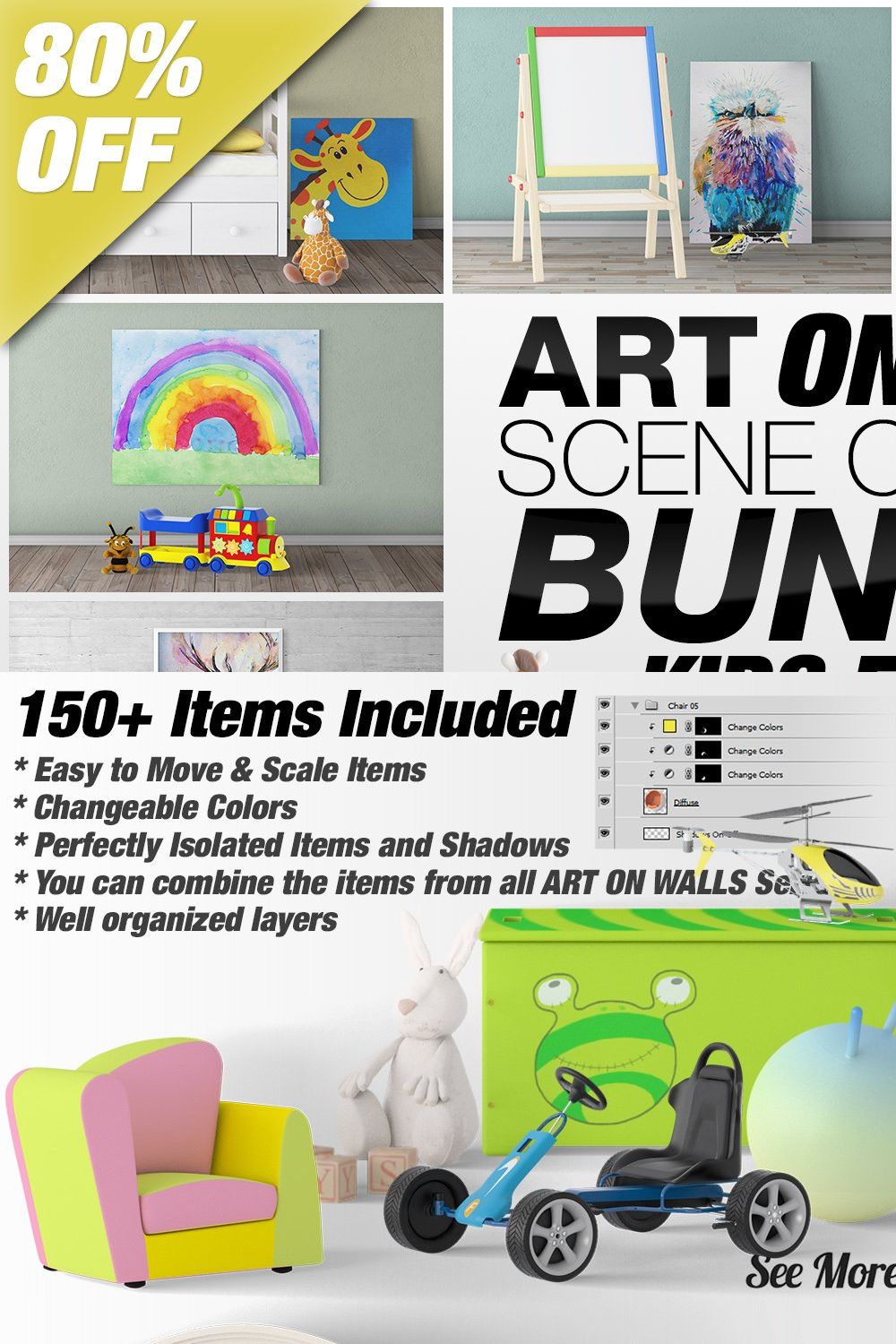 Art On Walls Scene Creator Bundle V3 pinterest preview image.