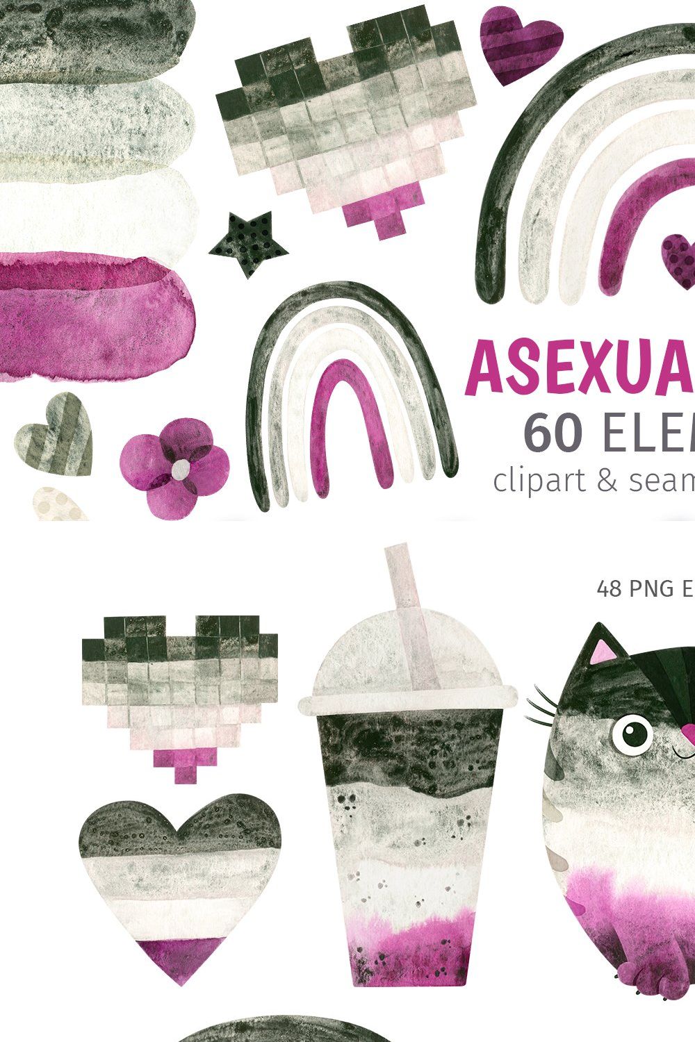 Asexual clipart and patterns pinterest preview image.