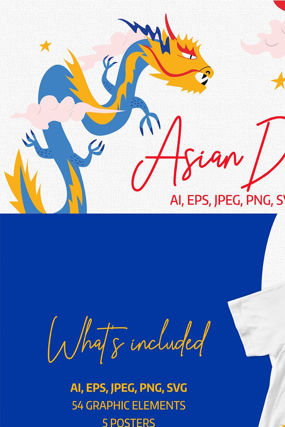 Asian Dragons | Cliparts, Patterns pinterest preview image.