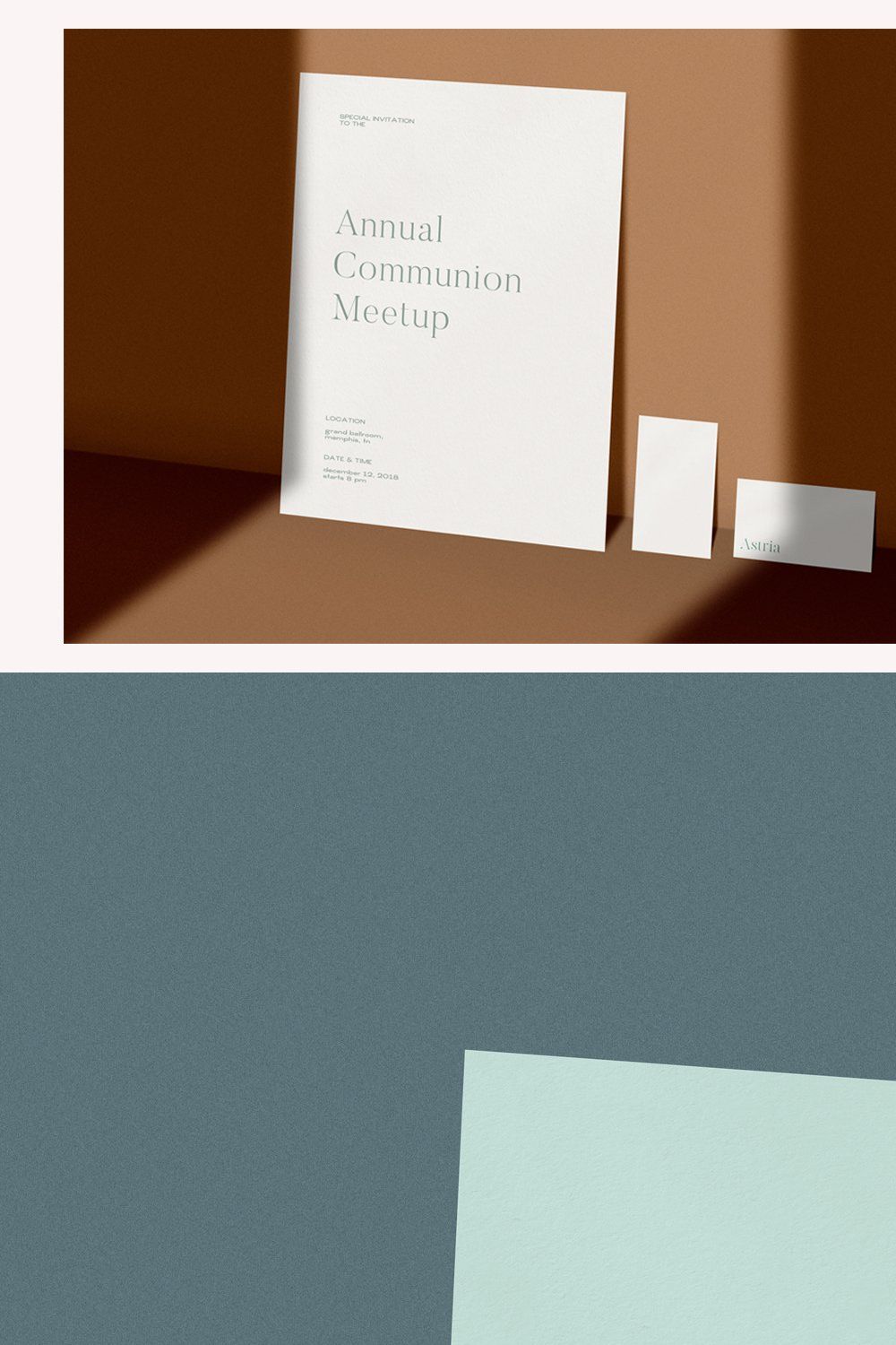 Astria Stationery Mock-Up Kit pinterest preview image.