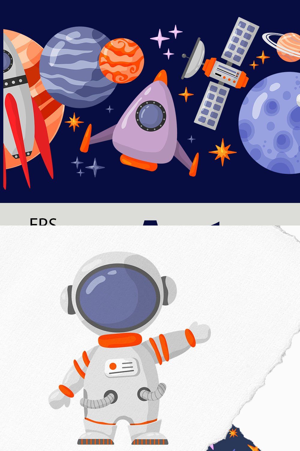 Astronaut Kids Clipart pinterest preview image.