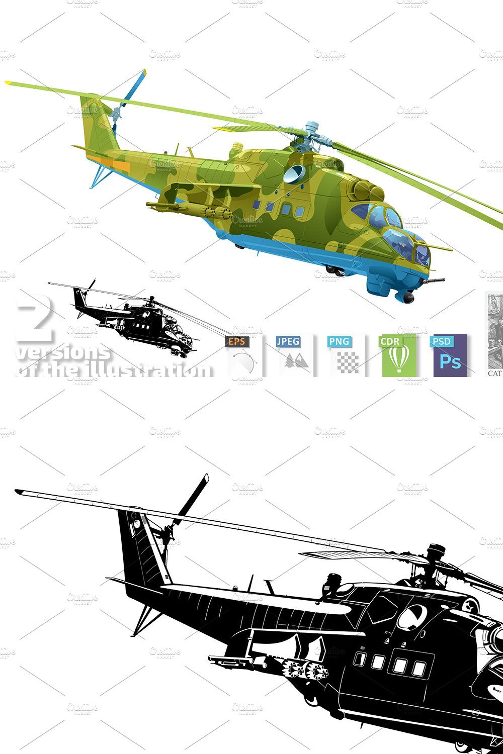 Attack helicopter Mi-24 pinterest preview image.