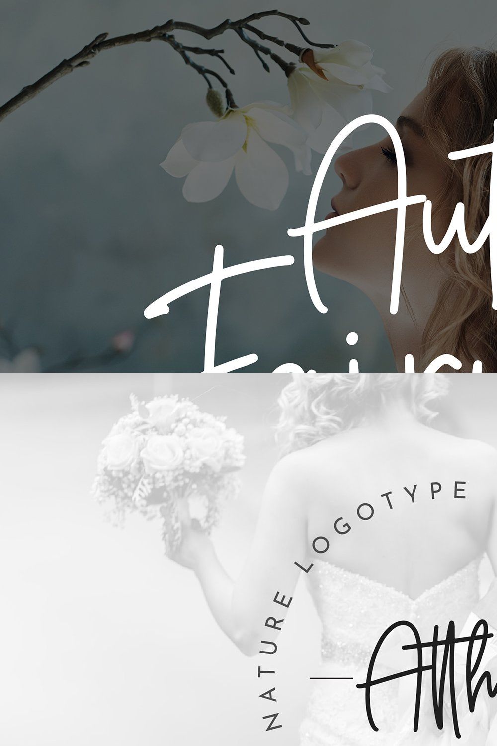 Autumn Fairy Signature Monoline Font pinterest preview image.