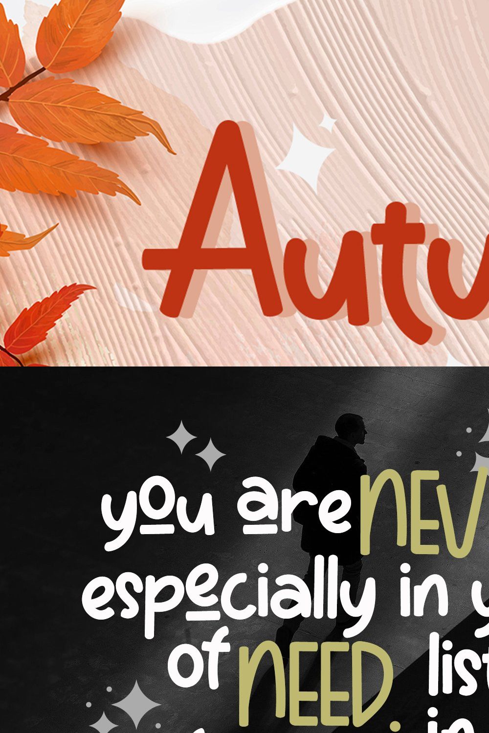 Autumn | Handdrawn Font with Doodles pinterest preview image.