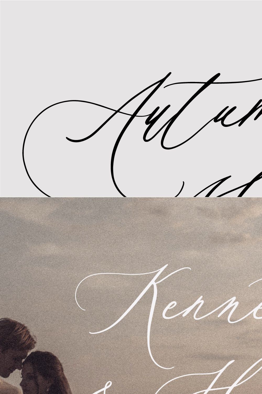 Autumn Melody // Wedding Calligraphy pinterest preview image.