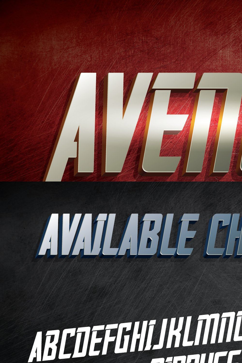 Avenger label typeface pinterest preview image.