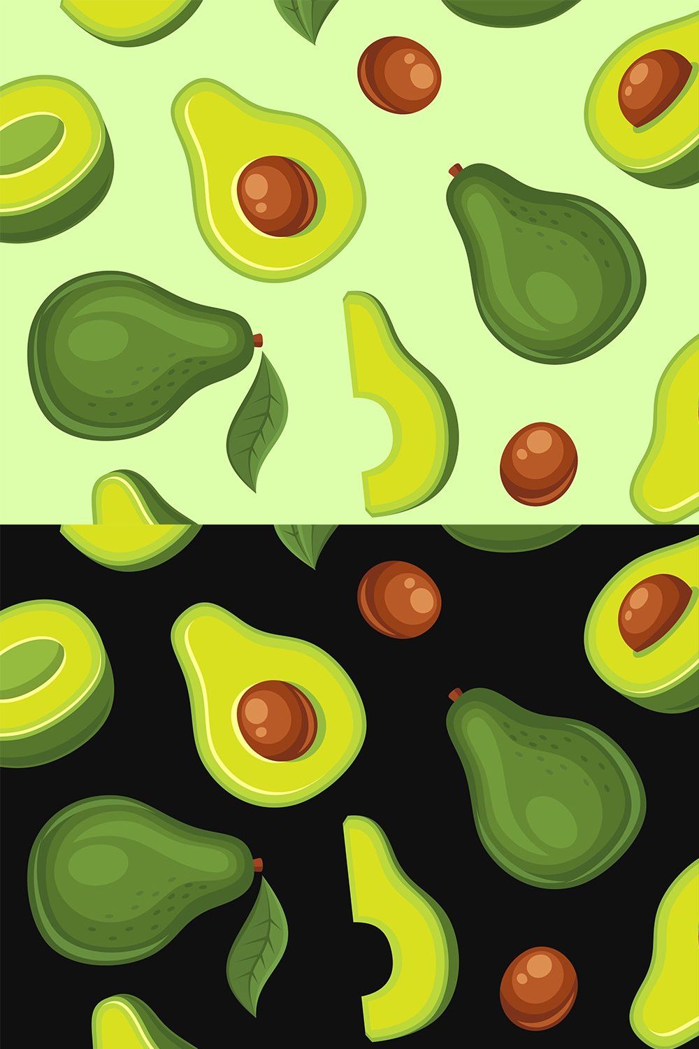 Avocado Fruit Seamless Pattern pinterest preview image.