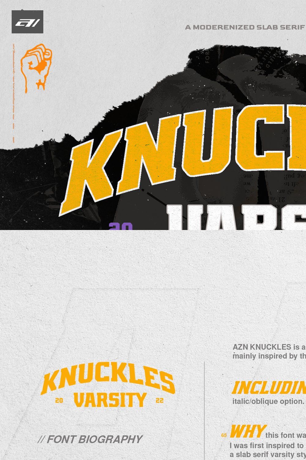 AZN Knuckles Varsity pinterest preview image.