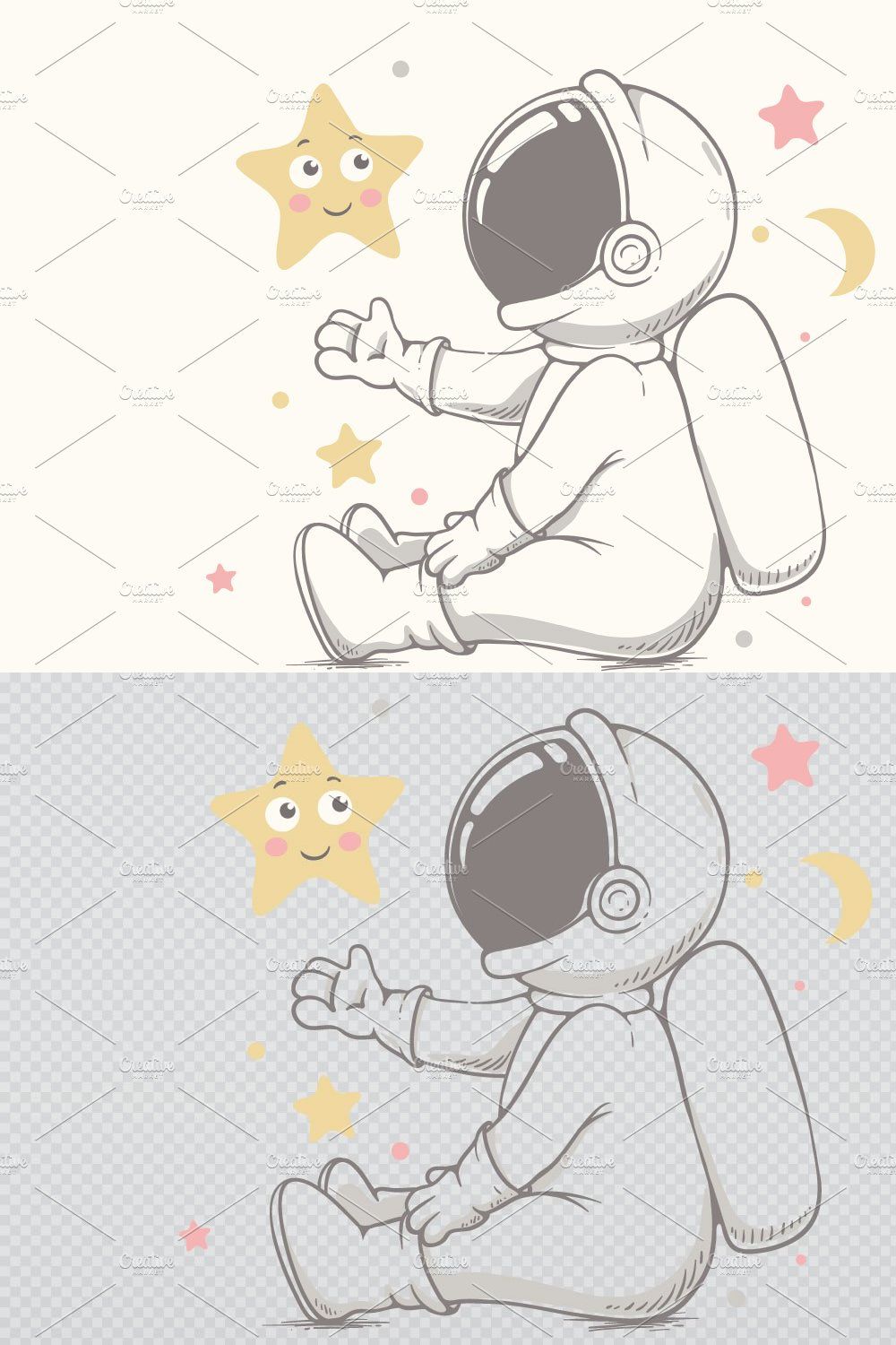 baby astronaut plays with stars pinterest preview image.