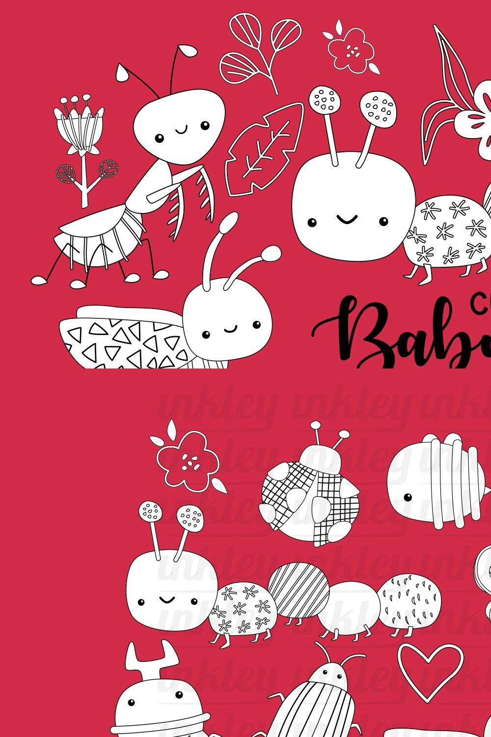 Baby Bug Clipart Types Coloring pinterest preview image.