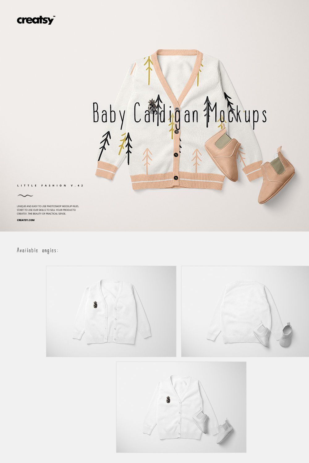 Baby Cardigan Mockup Set pinterest preview image.