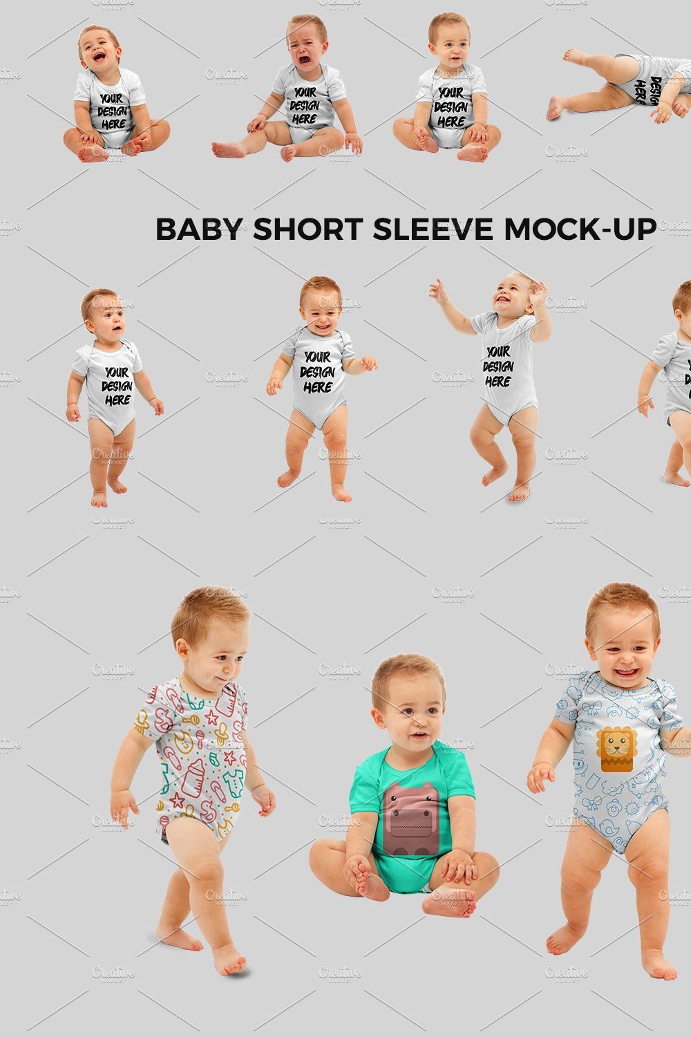 Baby Short Sleeve Mock-up pinterest preview image.