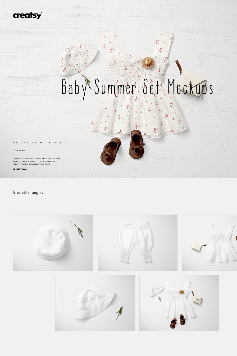 Baby Summer Set Mockup Set pinterest preview image.