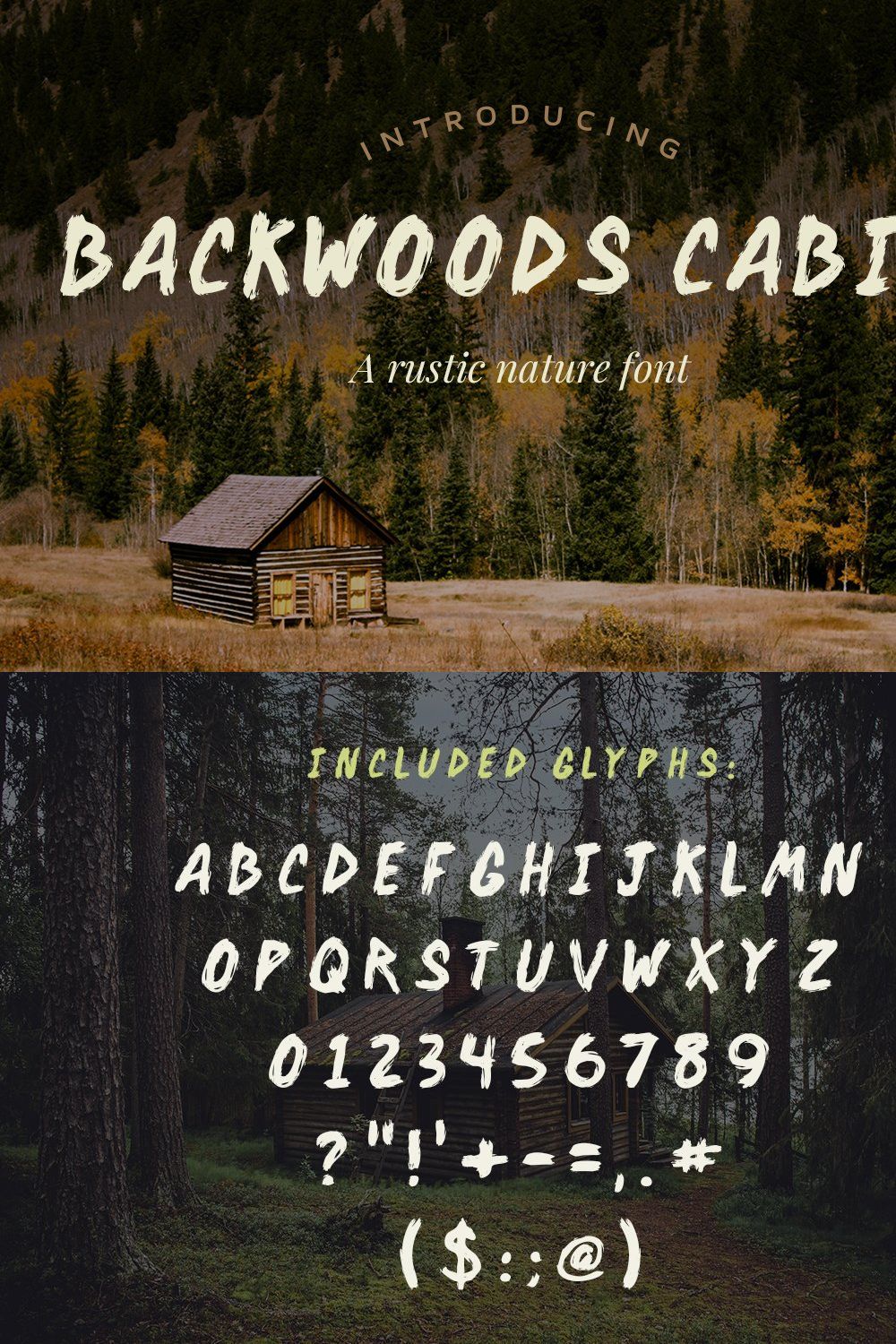 Backwoods Cabin Font pinterest preview image.