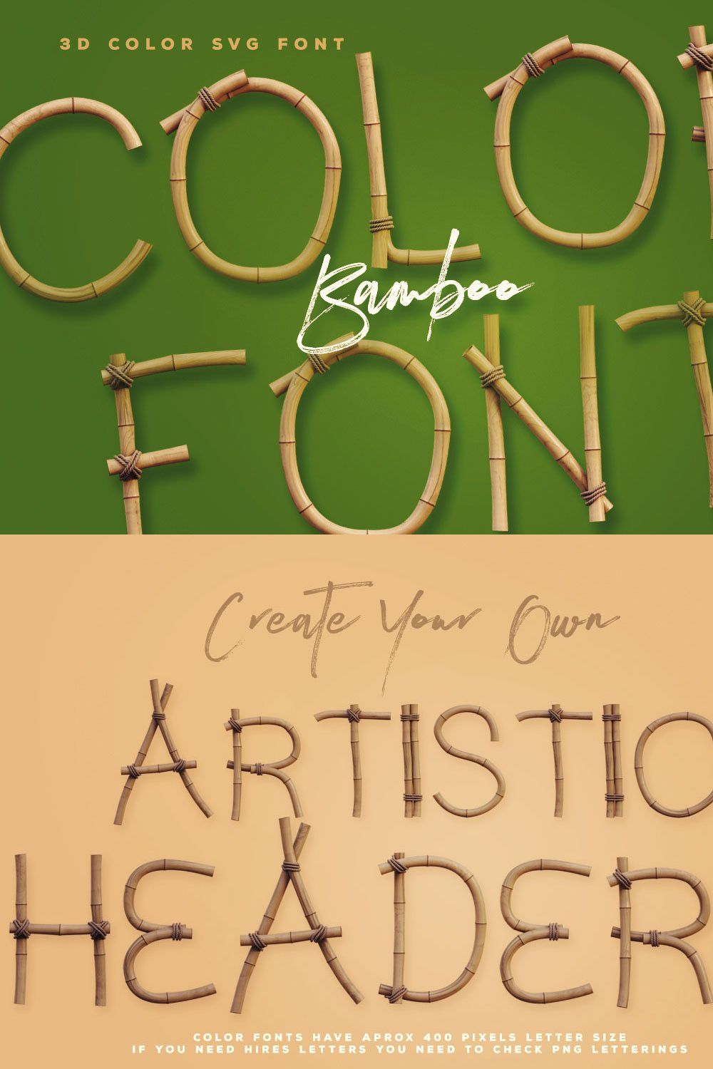 Bamboo  - Color Font pinterest preview image.