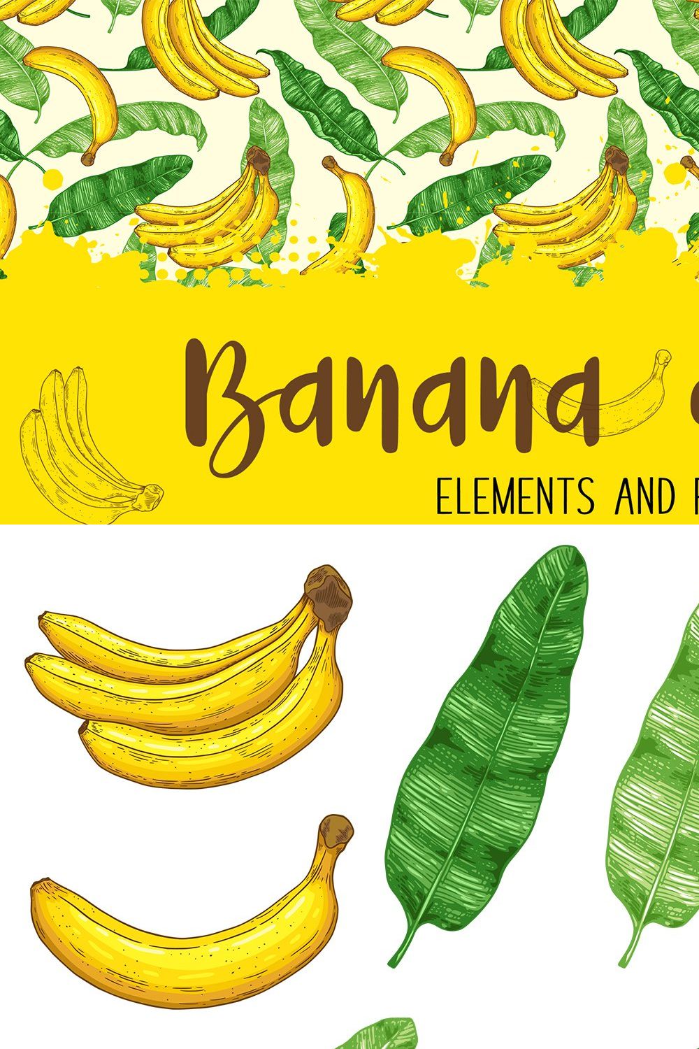 Banana Design Kit pinterest preview image.