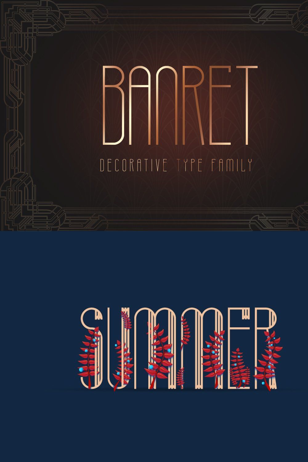 Banret. Font Family pinterest preview image.