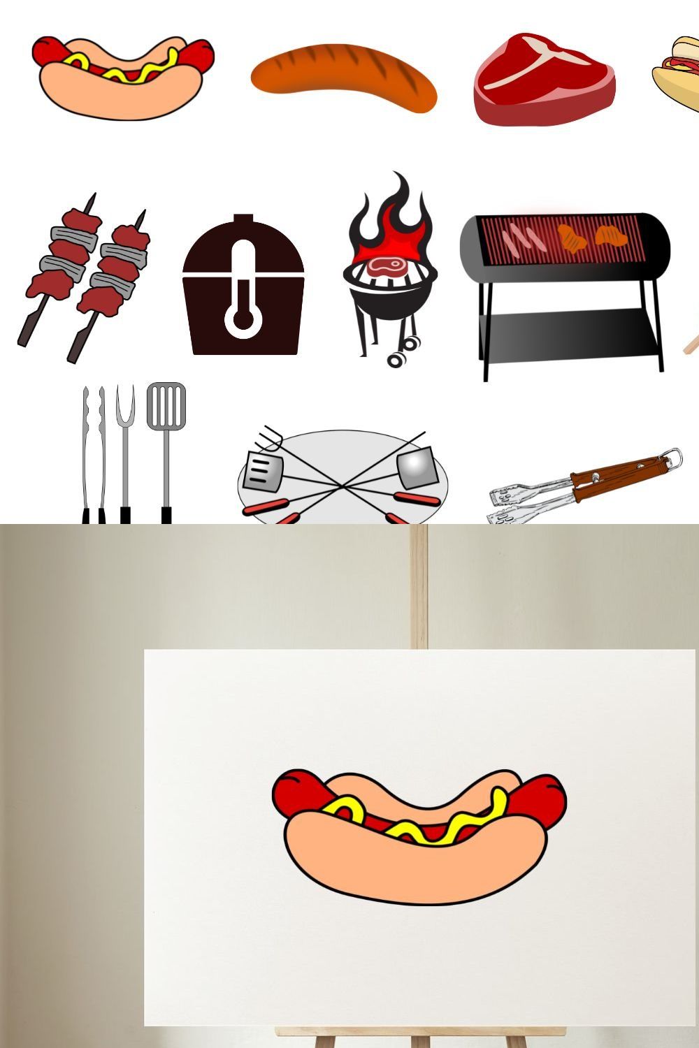 Barbecue Clipart and Vector pinterest preview image.