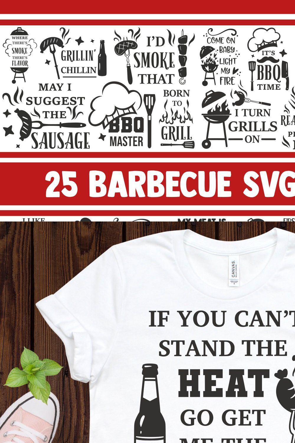 Barbecue SVG Bundle BBQ Vector PNG pinterest preview image.
