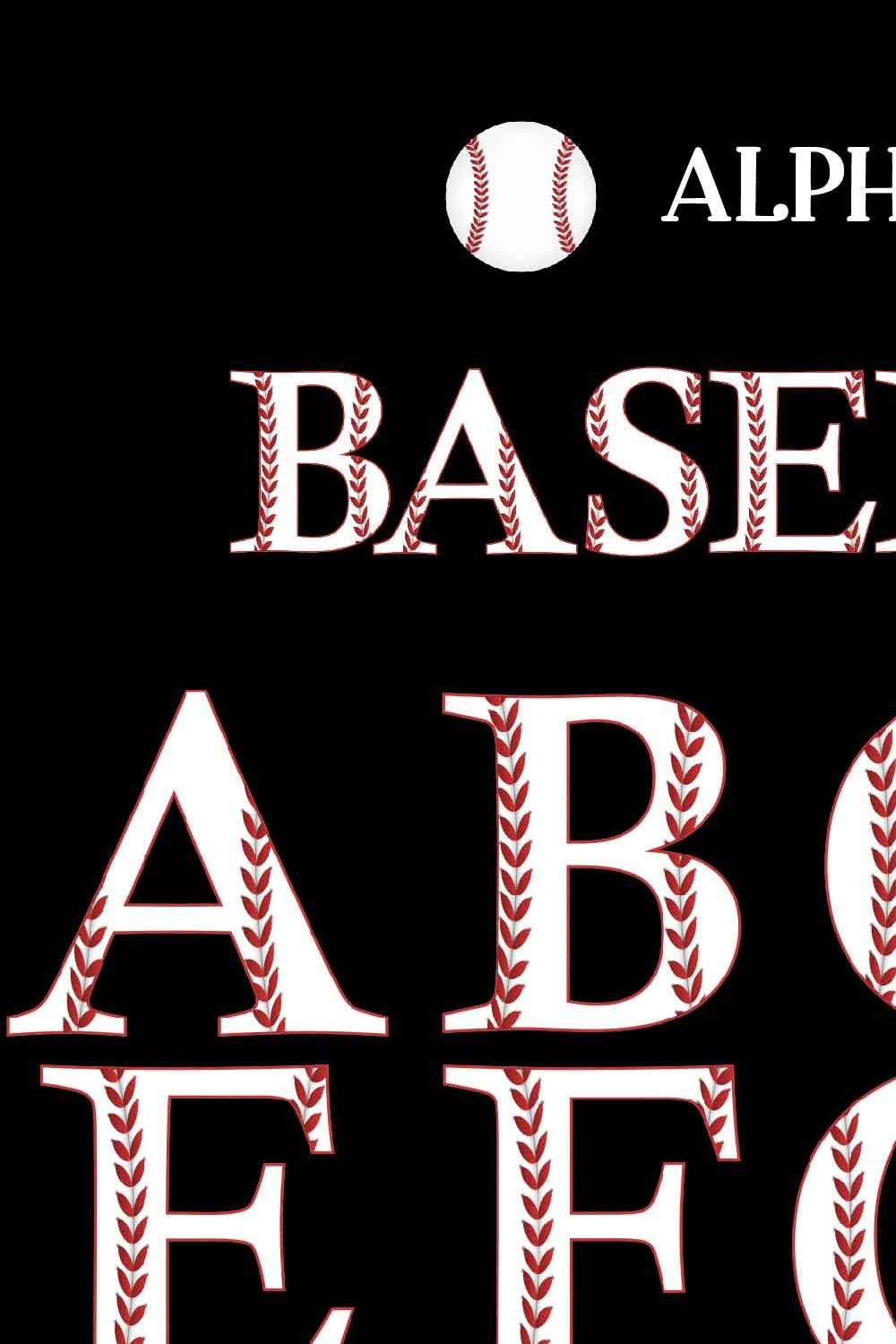 Baseball Alphabet Clipart pinterest preview image.